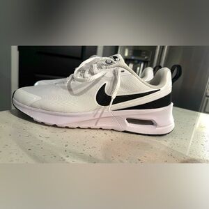 Nike White and Black Air Max-Inspired Running Shoe